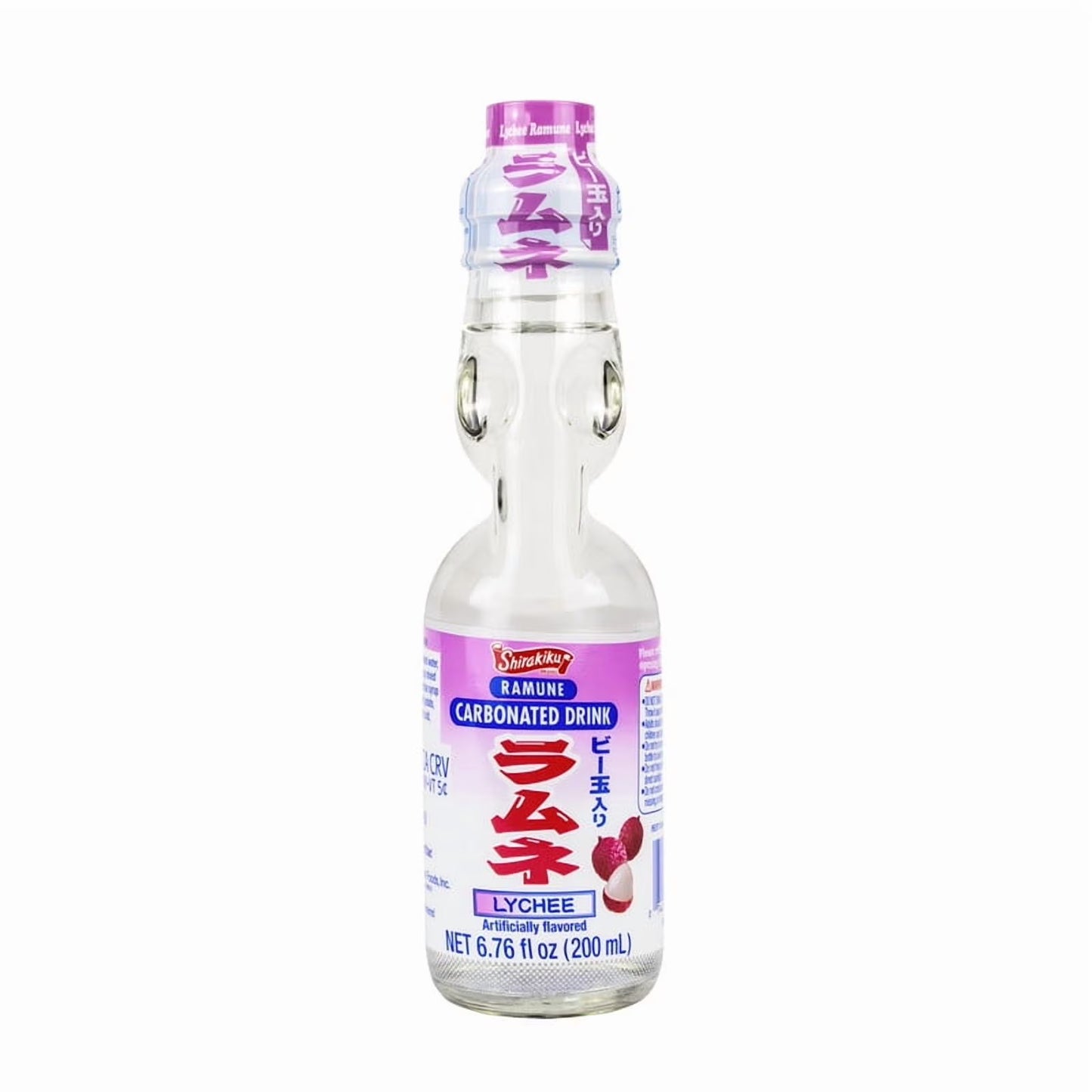 Shirakiku Ramune Japanese Carbonated Drink Lychee, 6.76 fl oz