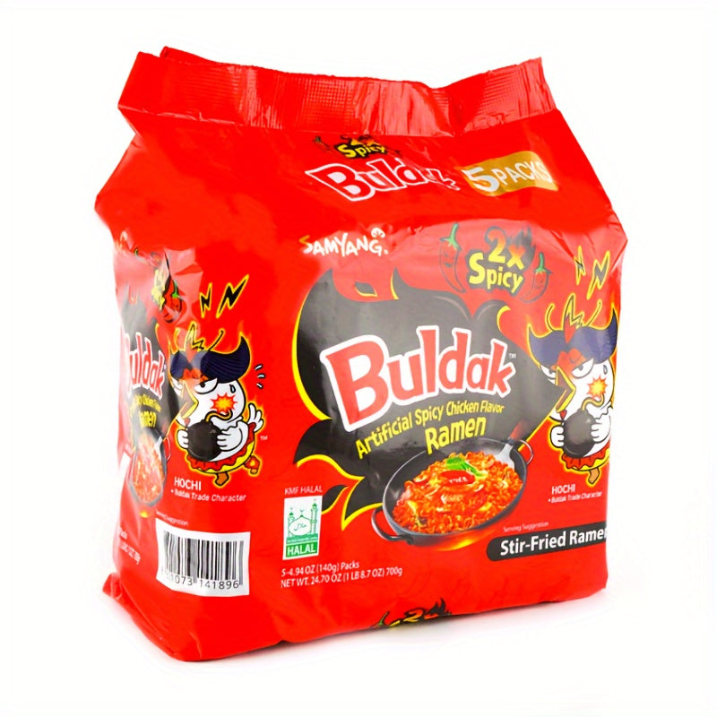 2*2Bundles*5Bags, 2 Flavors Mix 4 Bundles, Artificial Spicy Chicken Flavor Ramen Cheese 2Bundles*5bags*140g+Ramen 2X 2Bundles*5bags*140g