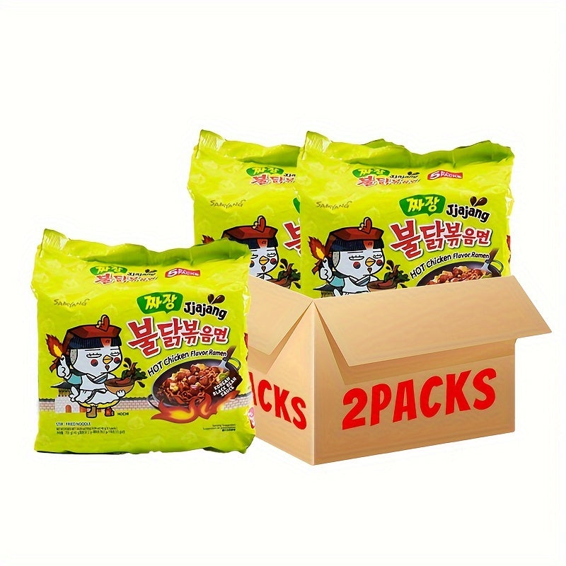 2bundles*5bags*140g, SY Artificial Spicy Chicken Flavor Ramen Jjajang
