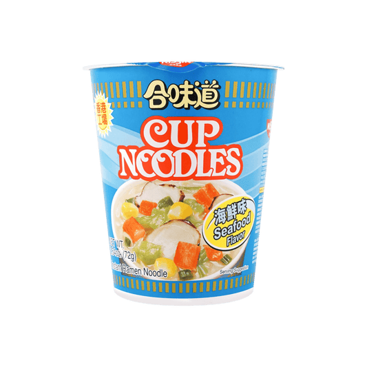 NISSIN, 12pakcs*2.53oz, Seafood Flavor Cup Noodles, Refreshing Instant Ramen, Not Spicy Casual Easy Instant Noodles