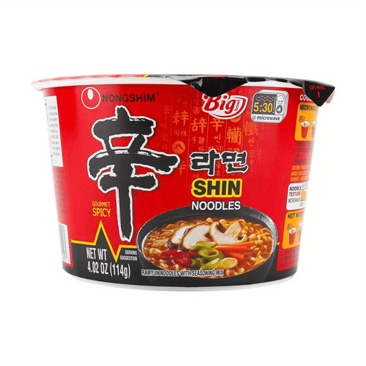 NONGSHIM, 12packs*4.02oz, Korean Spicy Shin Noodles - Instant Ramen Soup, Big Bowl