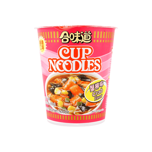 NISSIN, 2.43oz*12 Packs, Crab Flavor Cup Ramen - Instant Seafood Noodles,