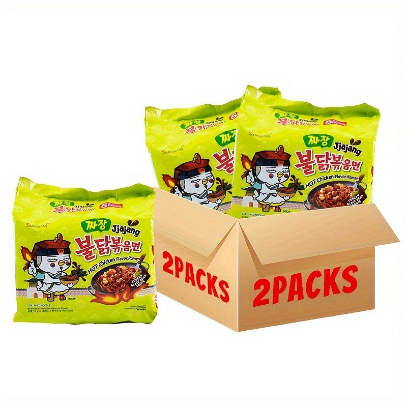 2bundles*5bags*140g, SY Artificial Spicy Chicken Flavor Ramen Jjajang