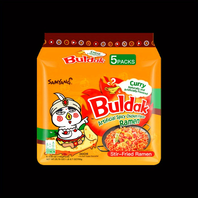 2*2Bundles*5Bags, 2 Flavors Mix 4 Bundles, Artificial Spicy Chicken Flavor Ramen Jjajang*2Bundles*5bags*140g+ Ramen Curry*2Bundles*5bags*140g