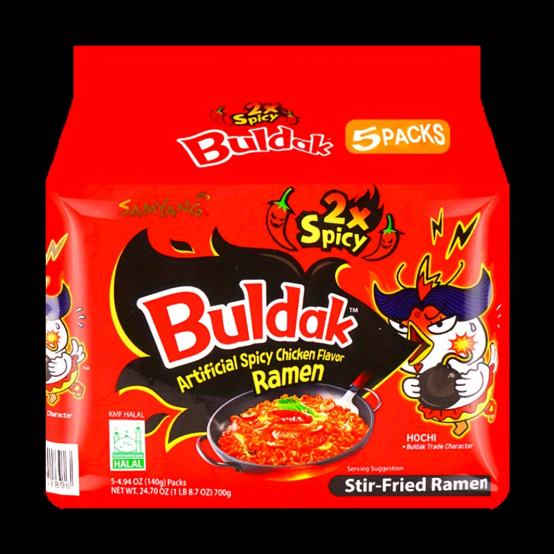 2*2Bundles*5Bags, 2 Flavors Mix 4 Bundles, Artificial Spicy Chicken Flavor Ramen Cheese 2Bundles*5bags*140g+Ramen 2X 2Bundles*5bags*140g