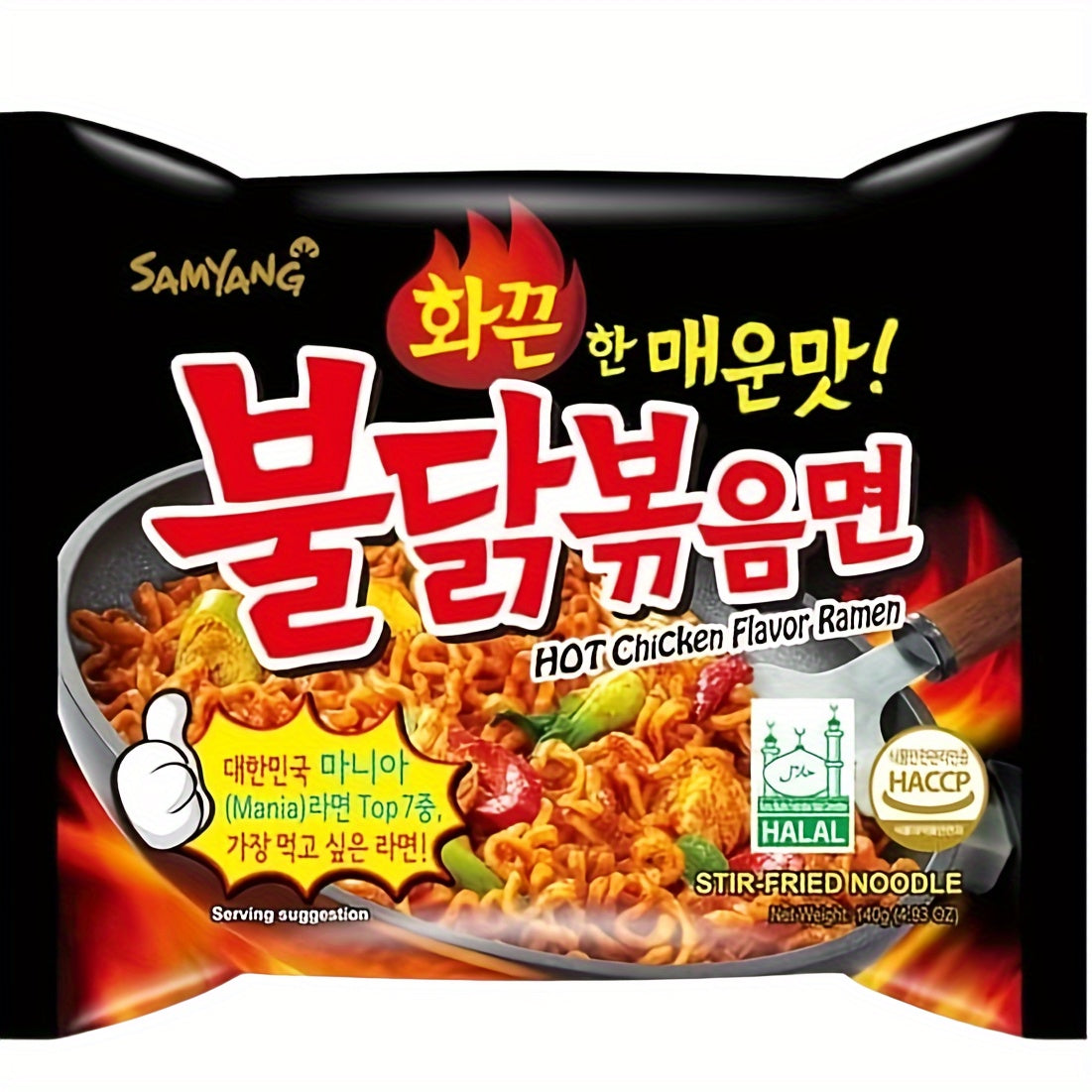 2*2bags, 2 Flavors Mix 4 Bags, Artificial Spicy Chicken Flavor Ramen Jjajang 2bags*140g+Ramen Original*2bags*140g