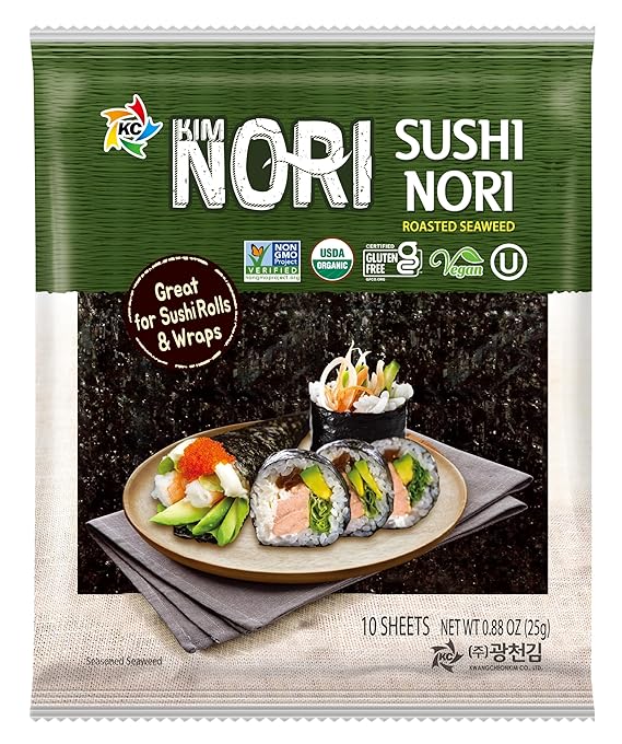 KIMNORI Sushi Nori Seaweed Sheets -  (10 Sheet X 16 Pack)