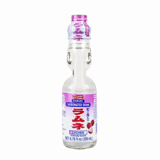 Shirakiku Ramune Japanese Carbonated Drink Lychee, 6.76 fl oz