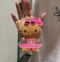 Sanrio Hello Kitty Plush Doll Keychain Pendant Cartoon Kt Cat Stuffed Plushies Key Ring Bag Accessories Girls Gift Kids Toys