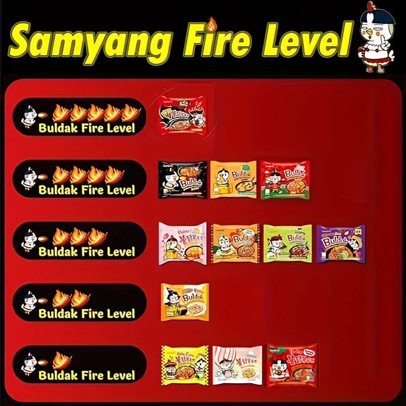 Samyan, 12packs, Spicy Taste, Buldak Hot Chicken Ramen Variety Pack, 12 Different Flavors, Spicy Korean Noodle Challenge, Fire Level Assortment, Instant Ramen Bundle