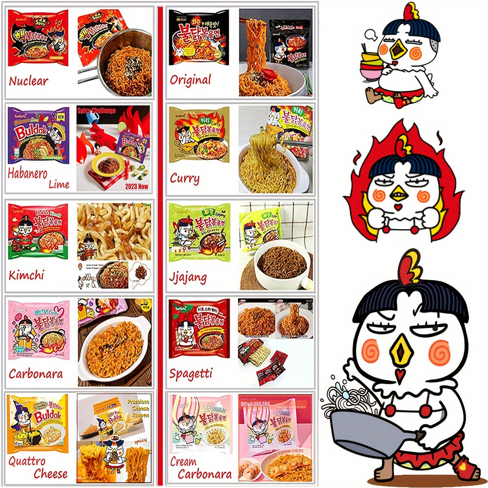 Samyang Buldak Mixed Flavors, 10Packs Variety Hot Chicken Ramen, Korean Spicy Noodles Assortment Set
