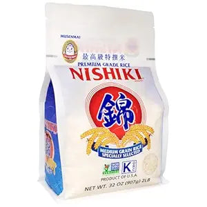 Nishiki Premium Rice Musenmai Premium Medium Grain White Rice, 2 Pound